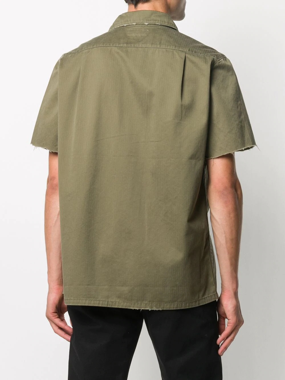 unfinished hem short-sleeve shirt - 4