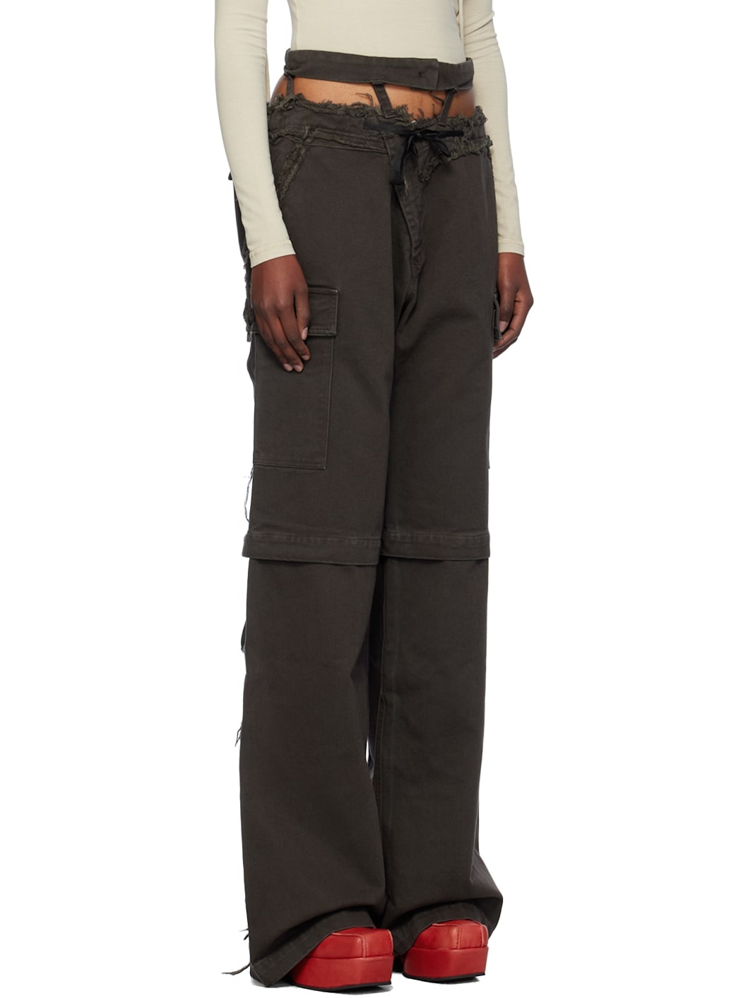 Brown Baggy Cargo Pants - 4