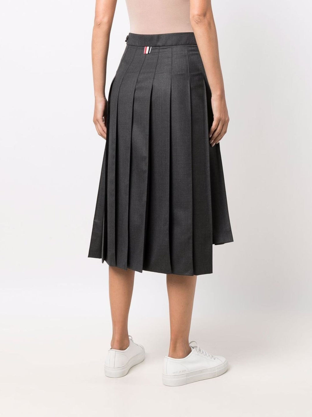 Below Knee Dropped Back Pleated Skirt - 4