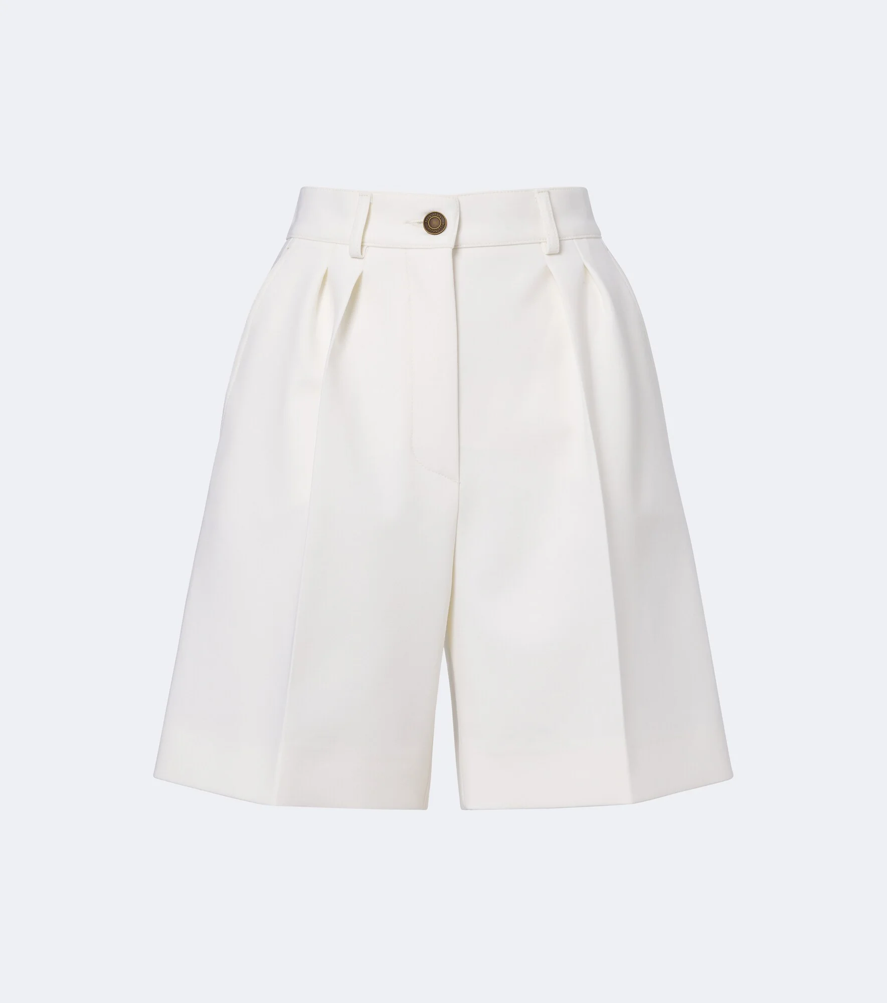 Pleated wool-blend Bermuda shorts - 1