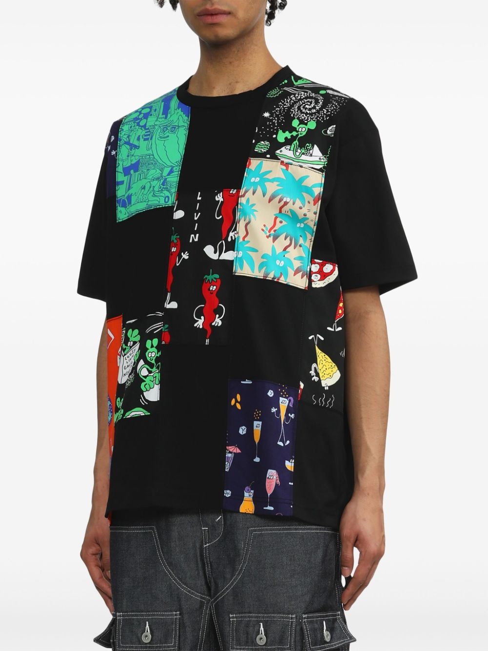 x Lousy Livin patchwork cotton T-shirt - 3