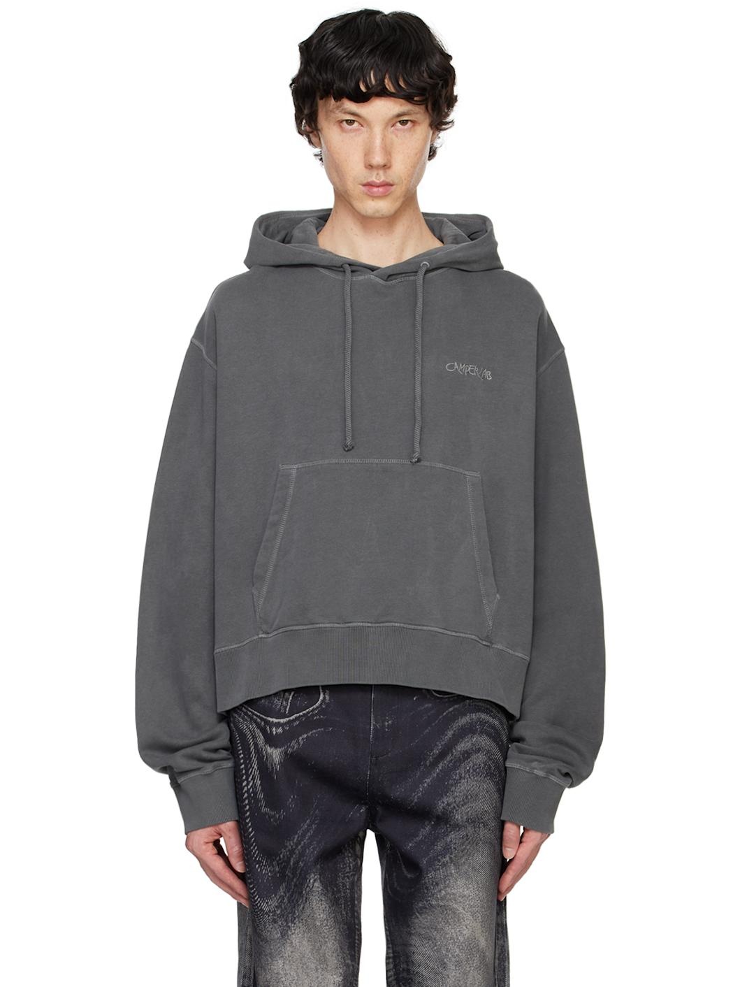 Gray Cotton Hoodie - 1