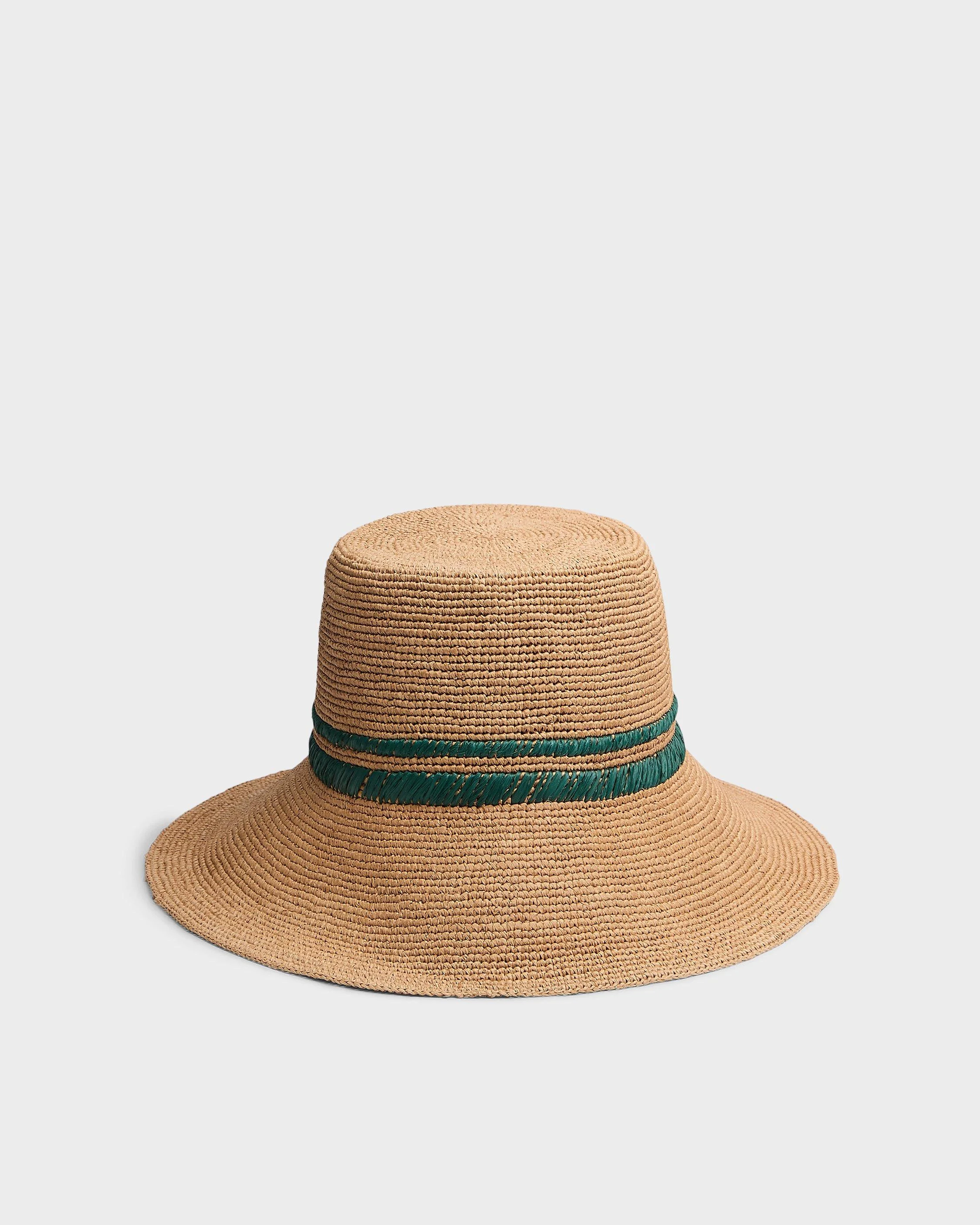 Jade Raffia Bucket Hat - 1