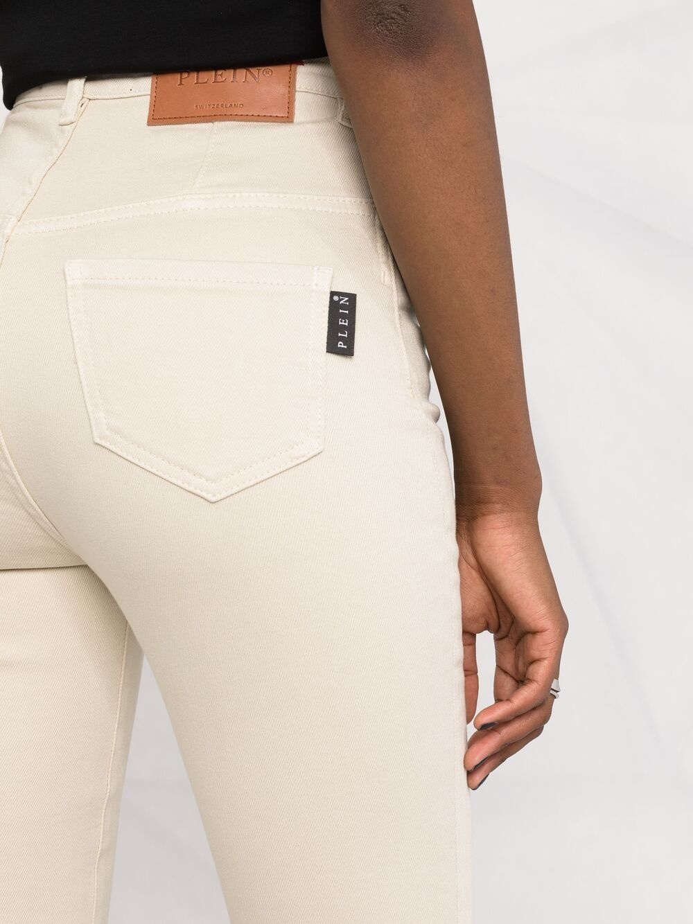 logo patch high-waisted jeggings - 3
