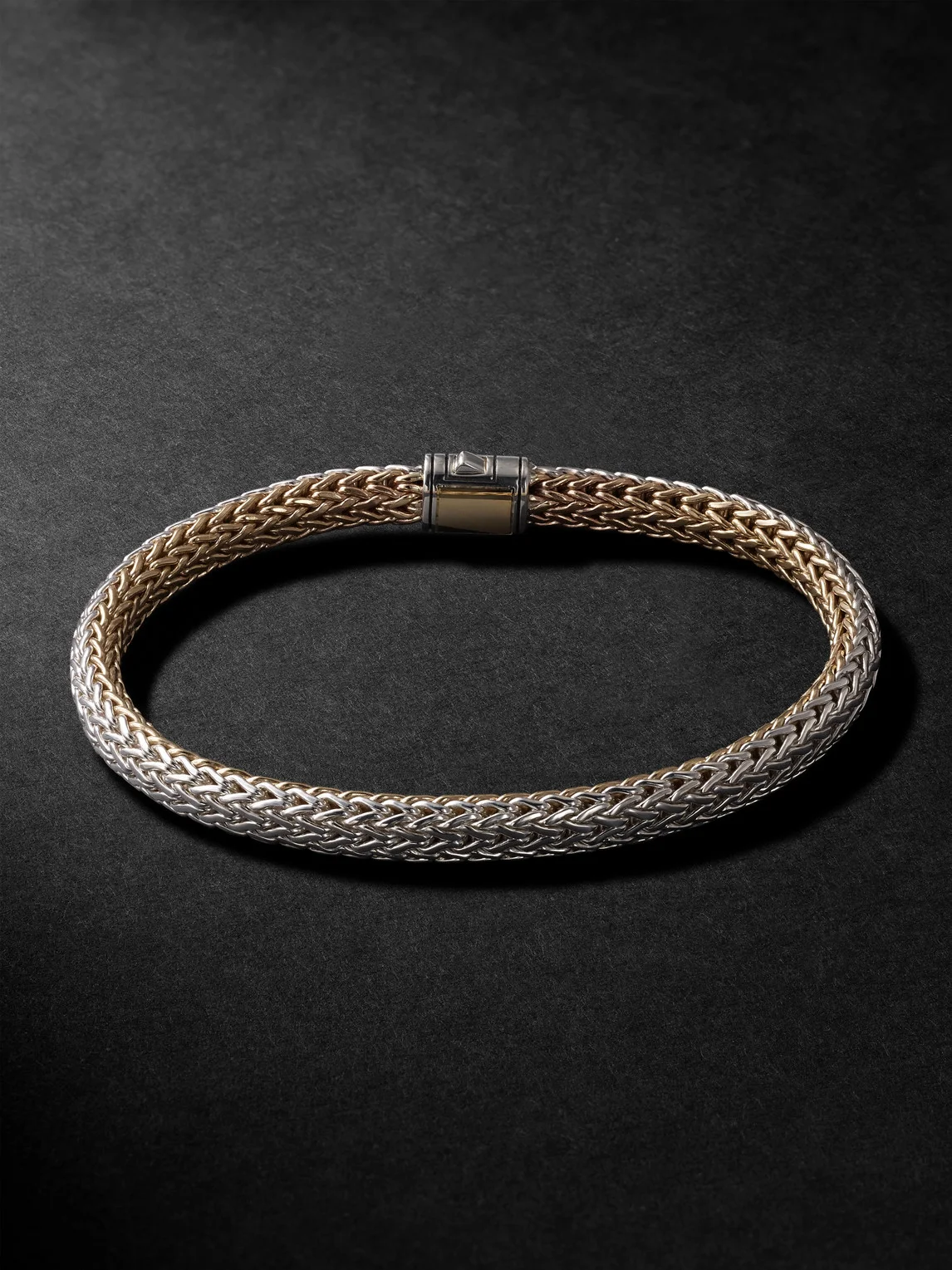 Icon Reversible 14-Karat Gold and Sterling Silver Bracelet - 1