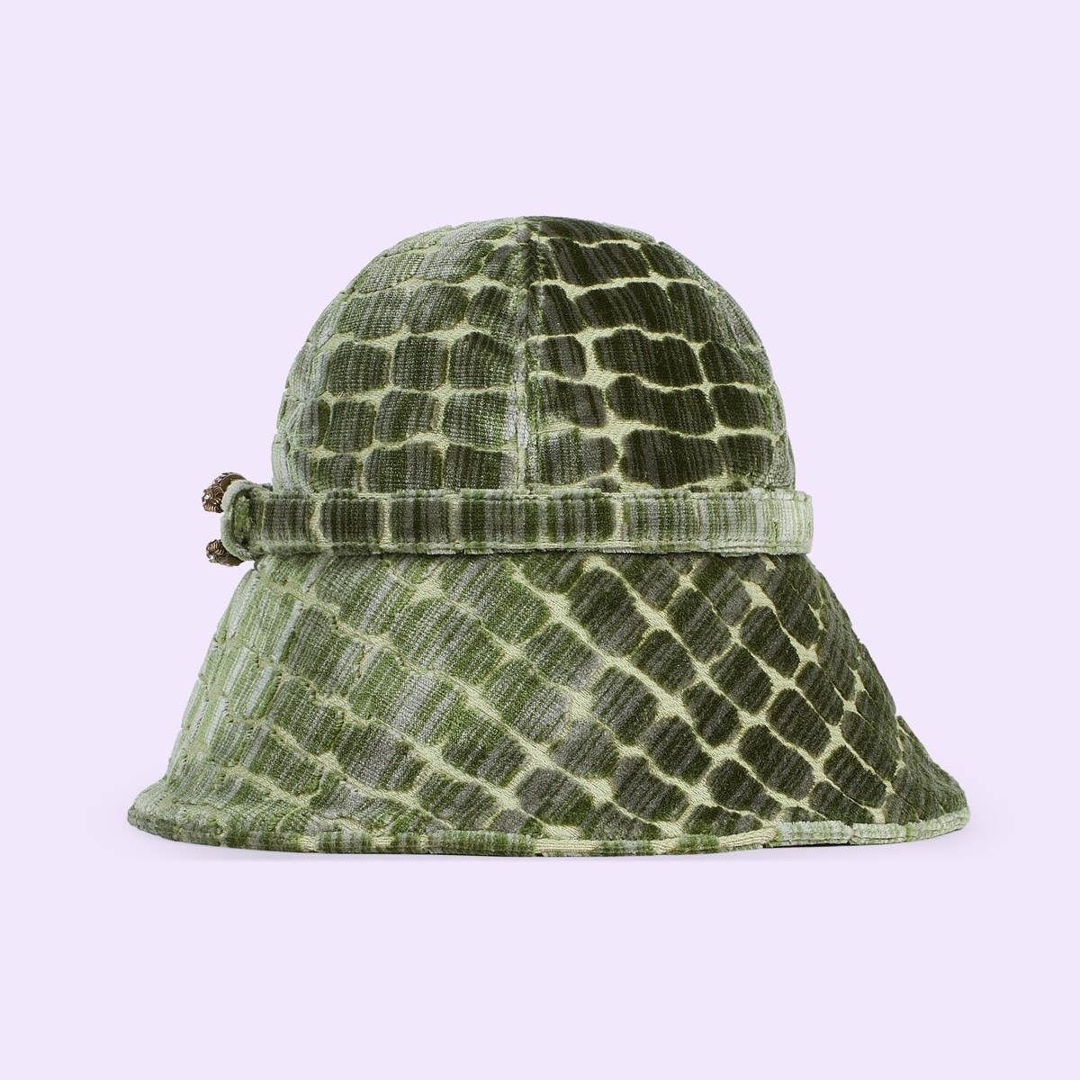 Velvet bucket hat with tiger head - 2