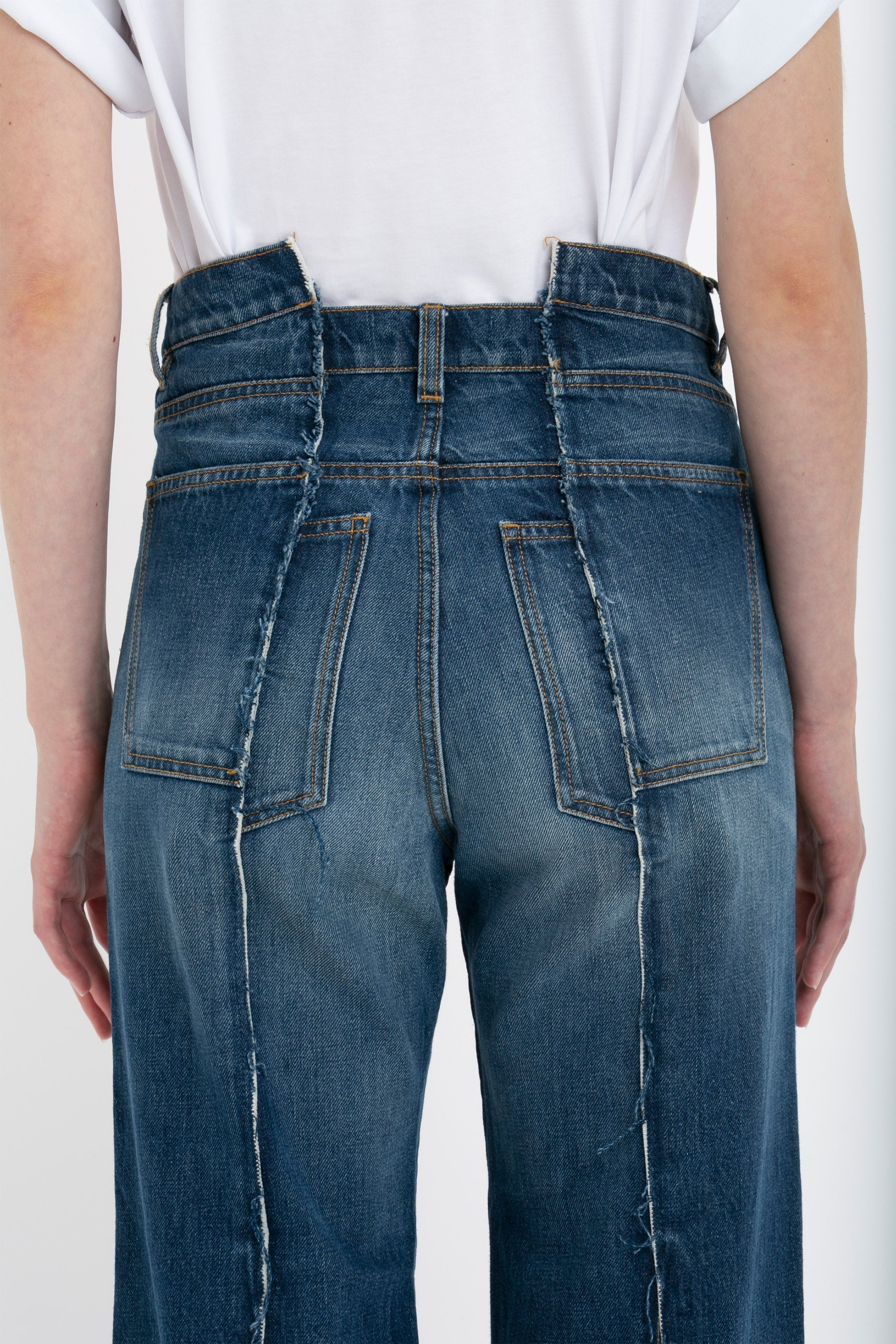 Deconstructed Slim Jean In Dark Vintage Wash - 7
