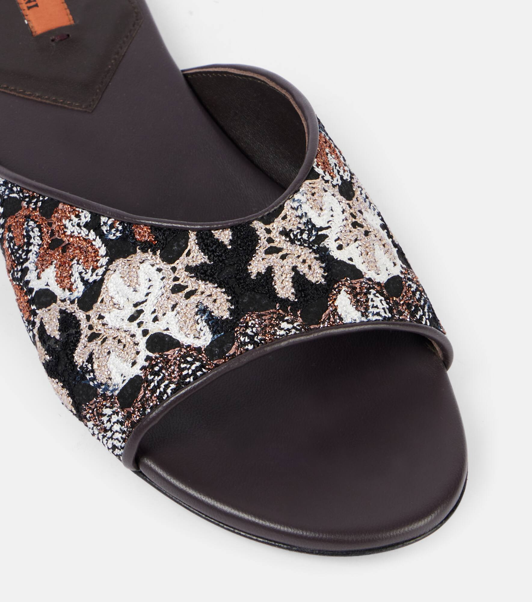 Lamé leather mules - 5