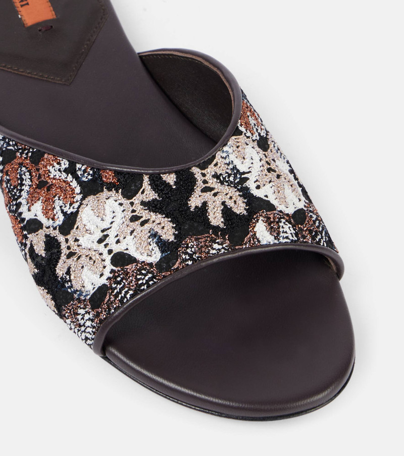 Lamé leather mules 5