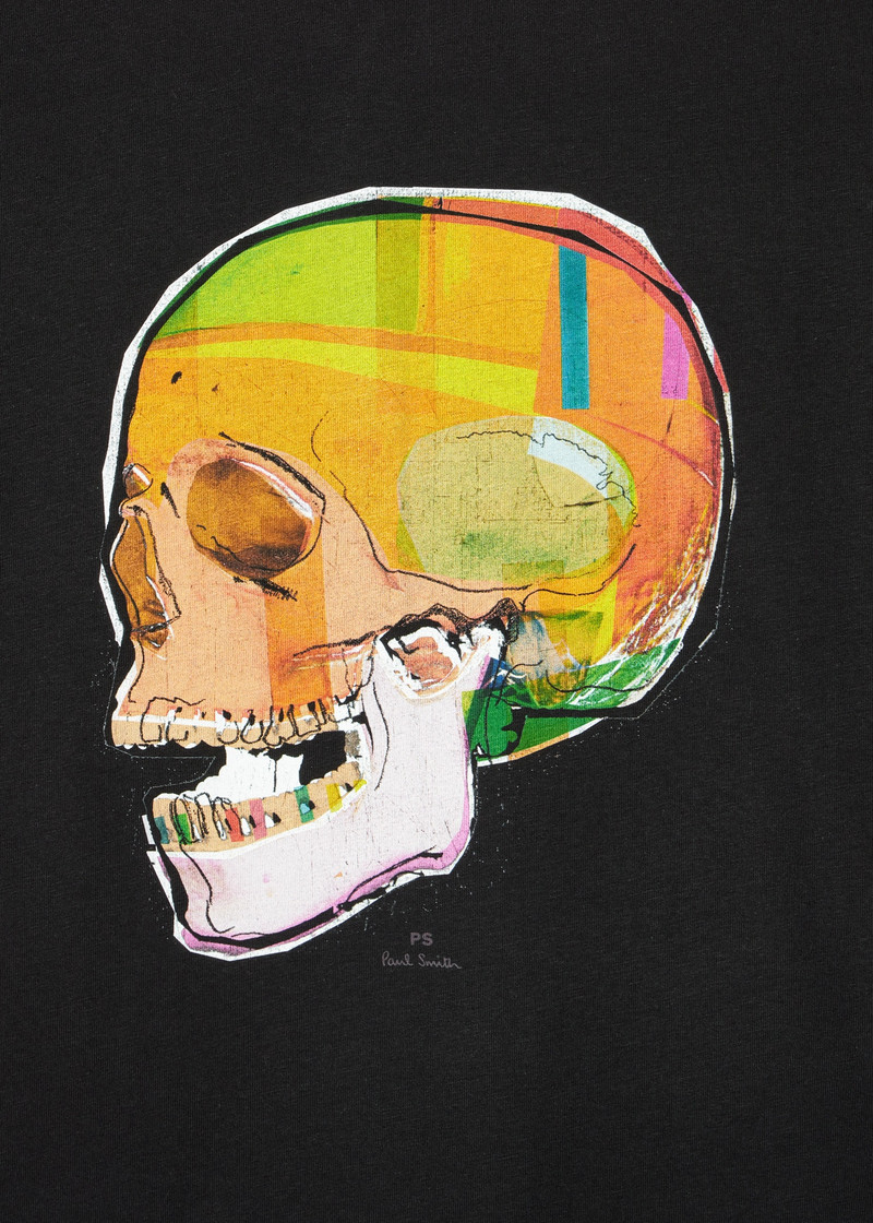 Paul Smith Black 'Skull Sketch' Print T-Shirt outlook