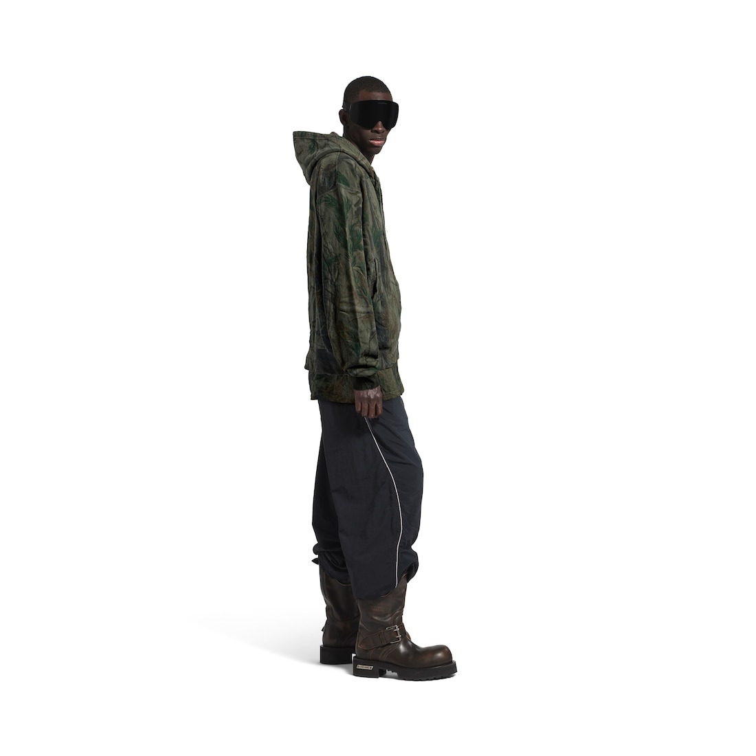 Men's Diamond B Oversized Zip-up Hoodie in Forest Green - 3