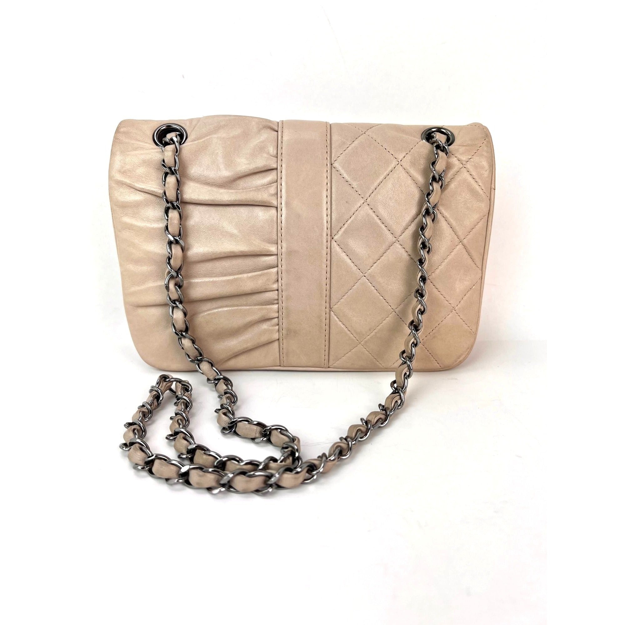 Chanel Lambskin Quilted Pile Ou Face Flap Beige Clair Shoulder Bag - 2