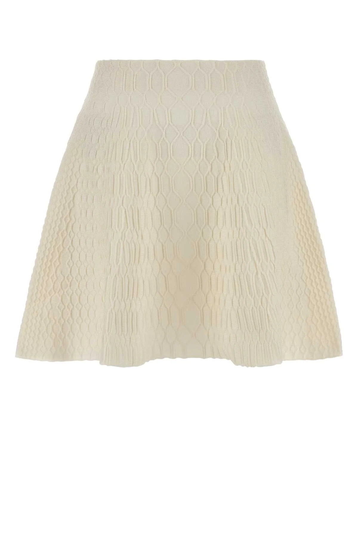 Balmain Women Ivory Knit Skirt - 1