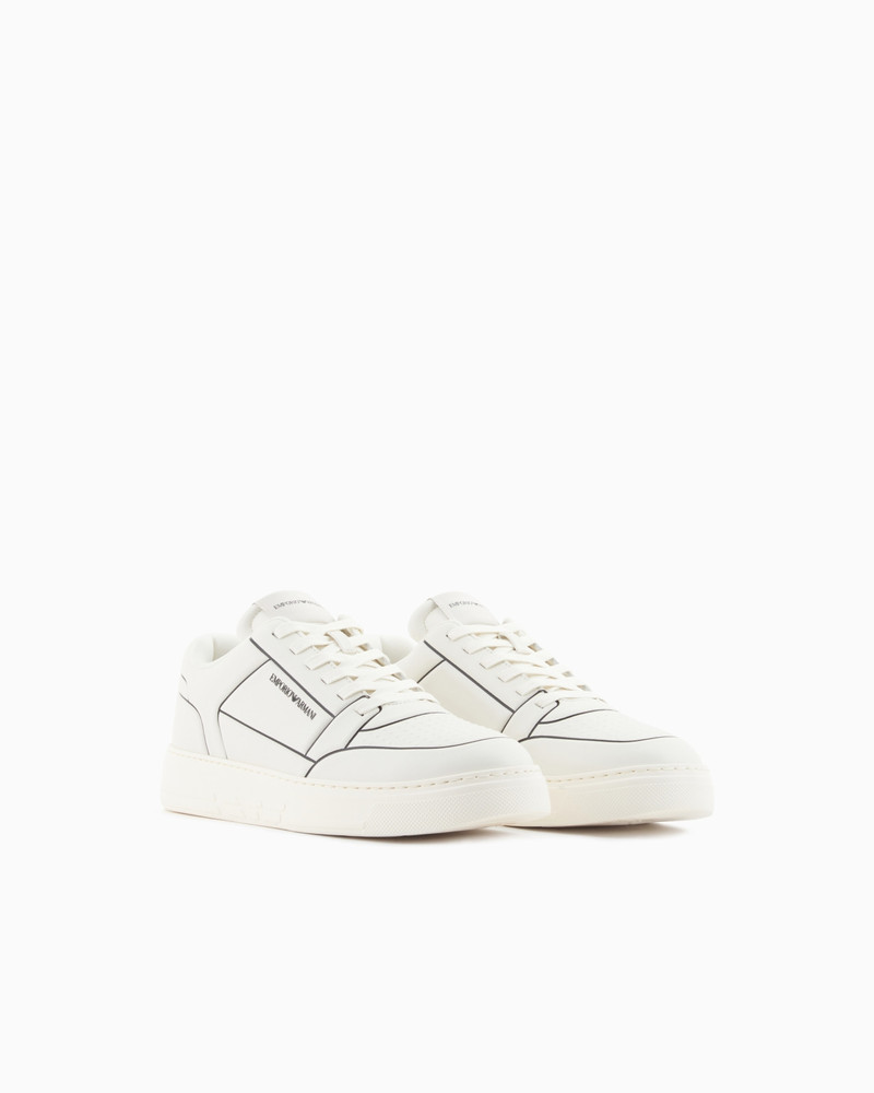 LEATHER SNEAKERS WITH AN EMBOSSED PRINT 2