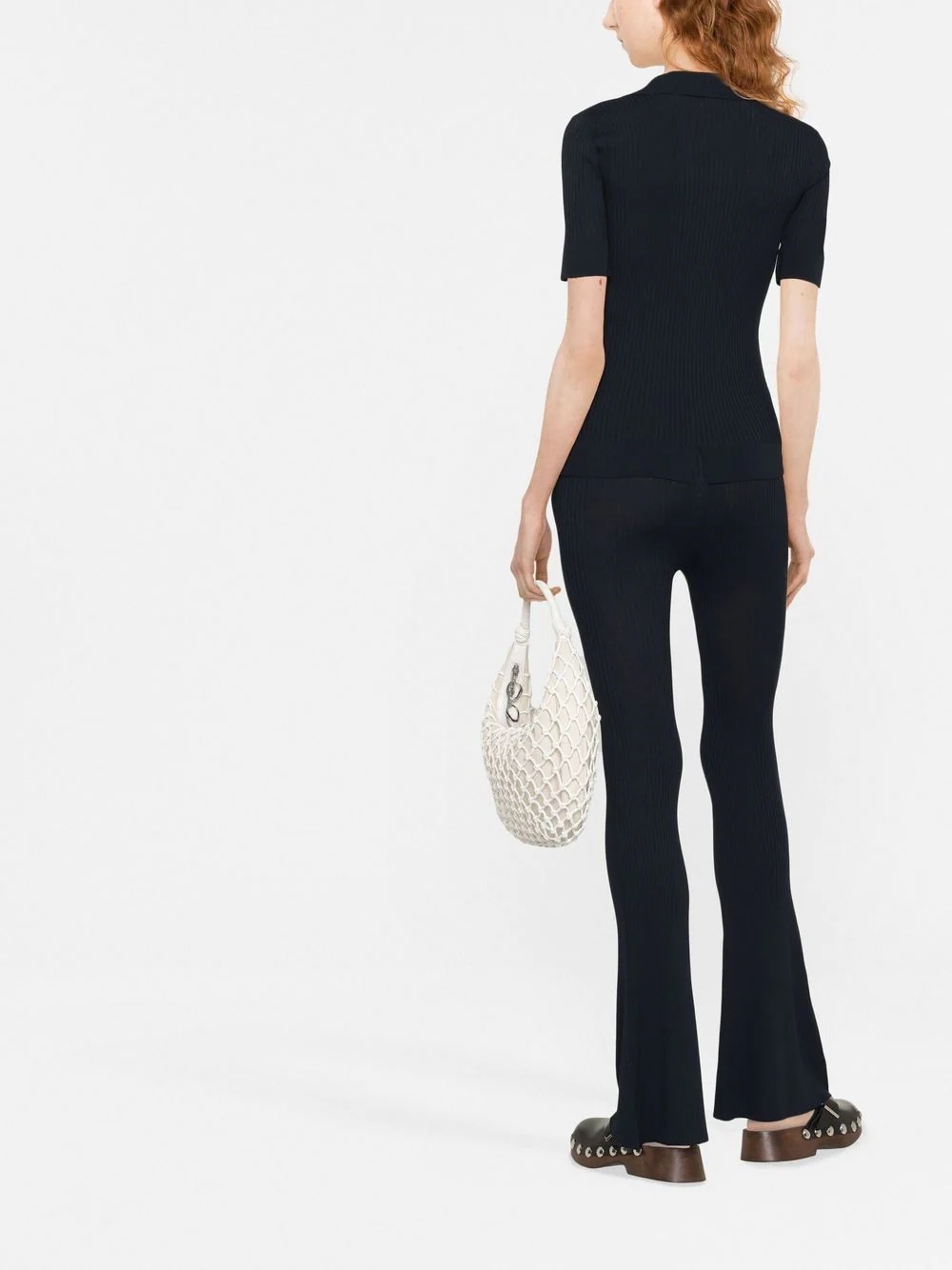 ribbed flared trousers - 3