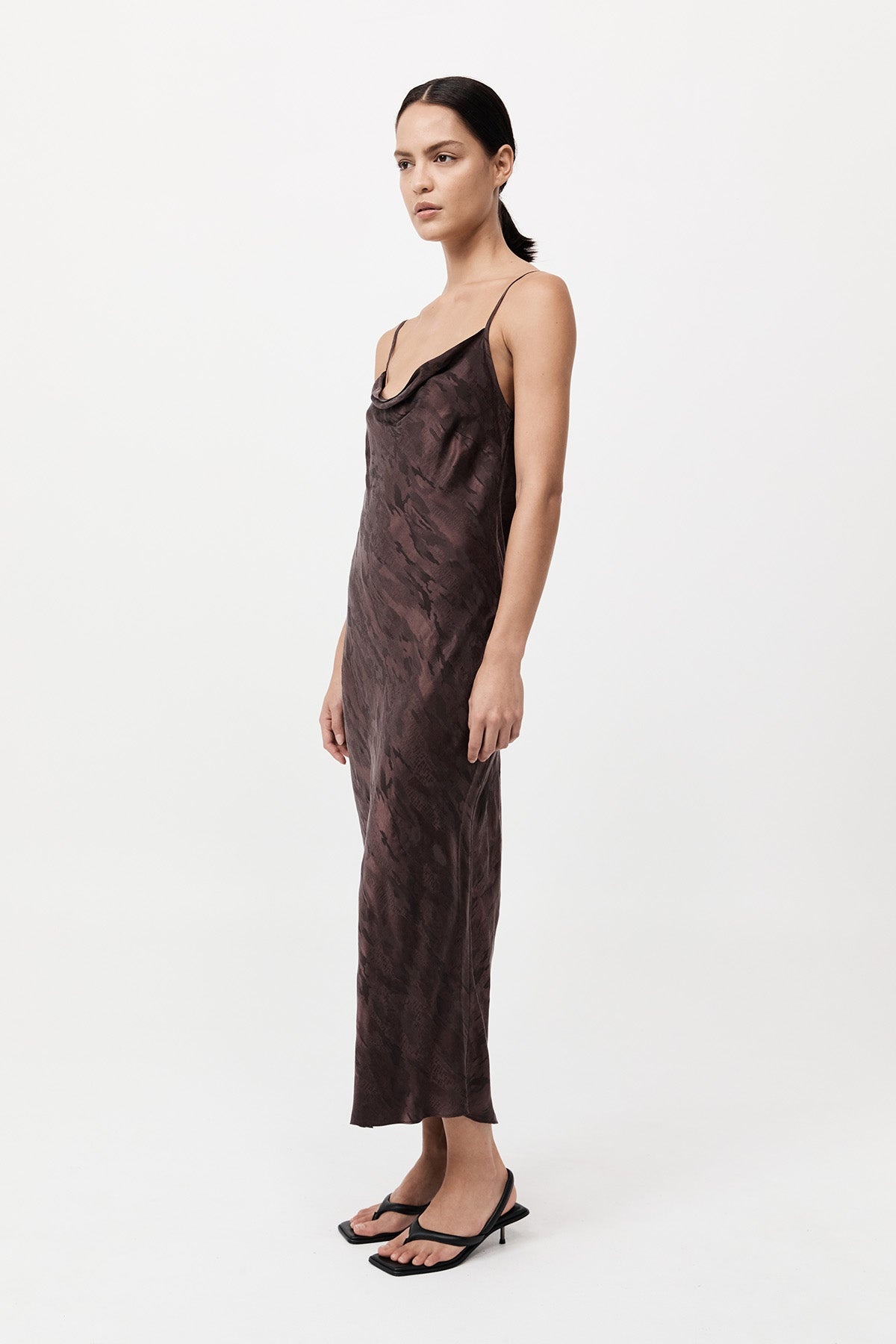 Bias Slip Dress - Chocolate Plum - 3