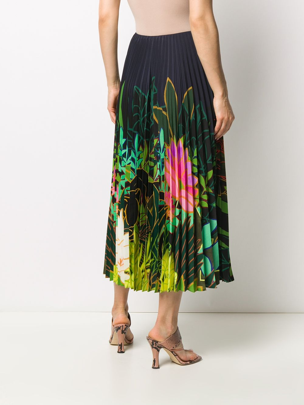 pleated floral-print skirt - 4