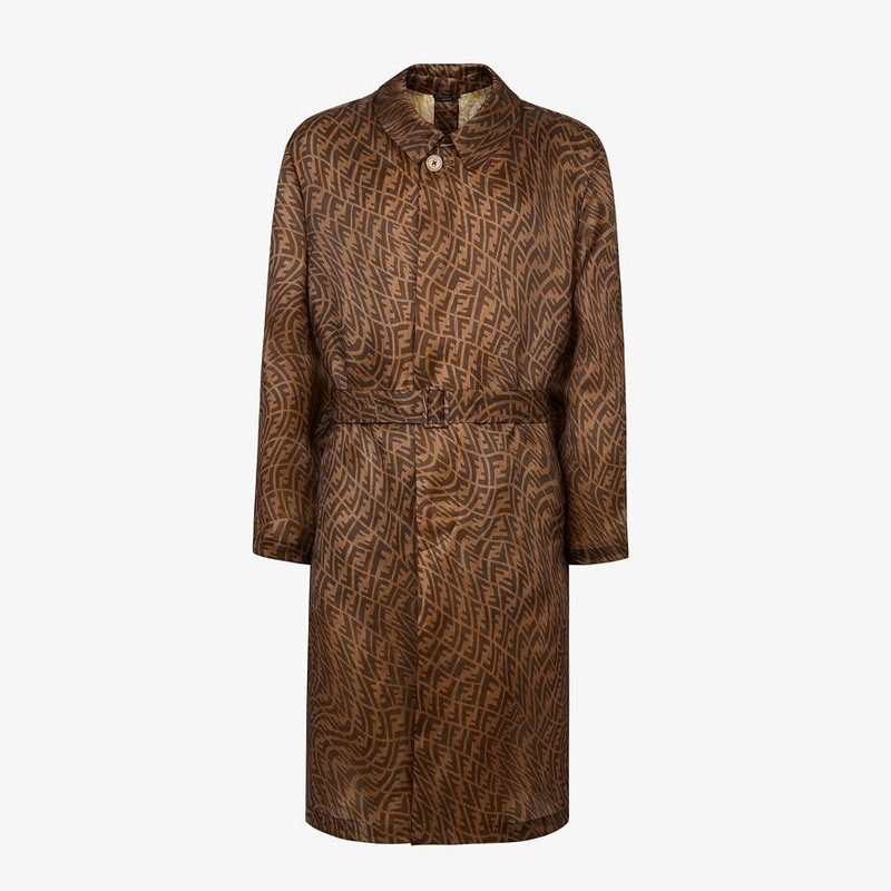 Brown organza trench coat 1