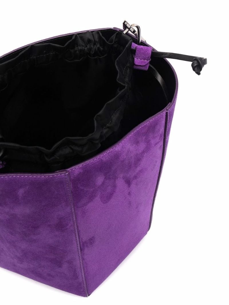 geometric suede shoulder bag - 6