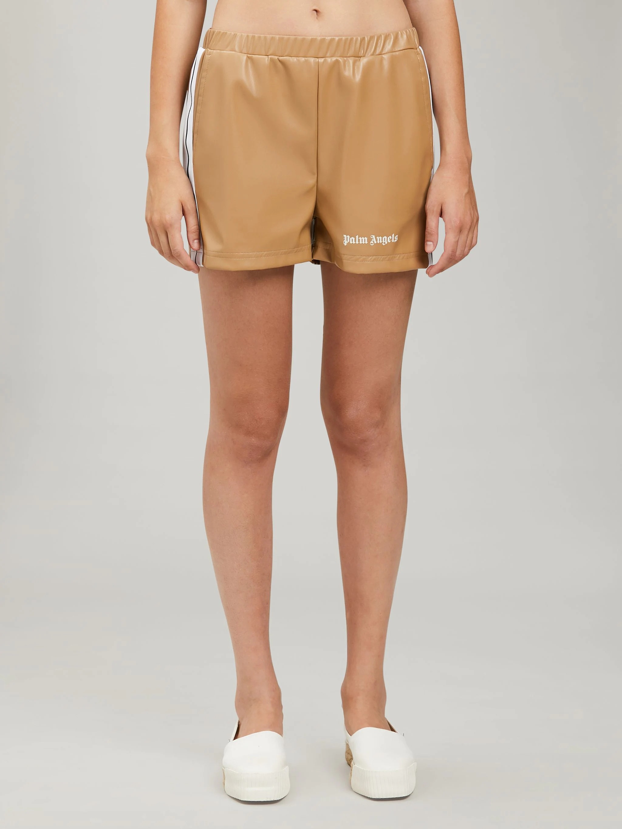 LEATHER TRACK SHORTS - 4