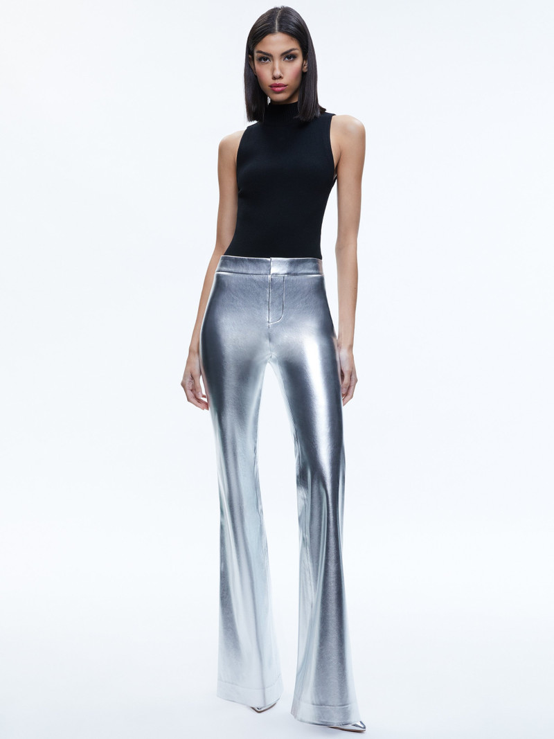Alice + Olivia LIVI METALLIC VEGAN LEATHER PANT outlook