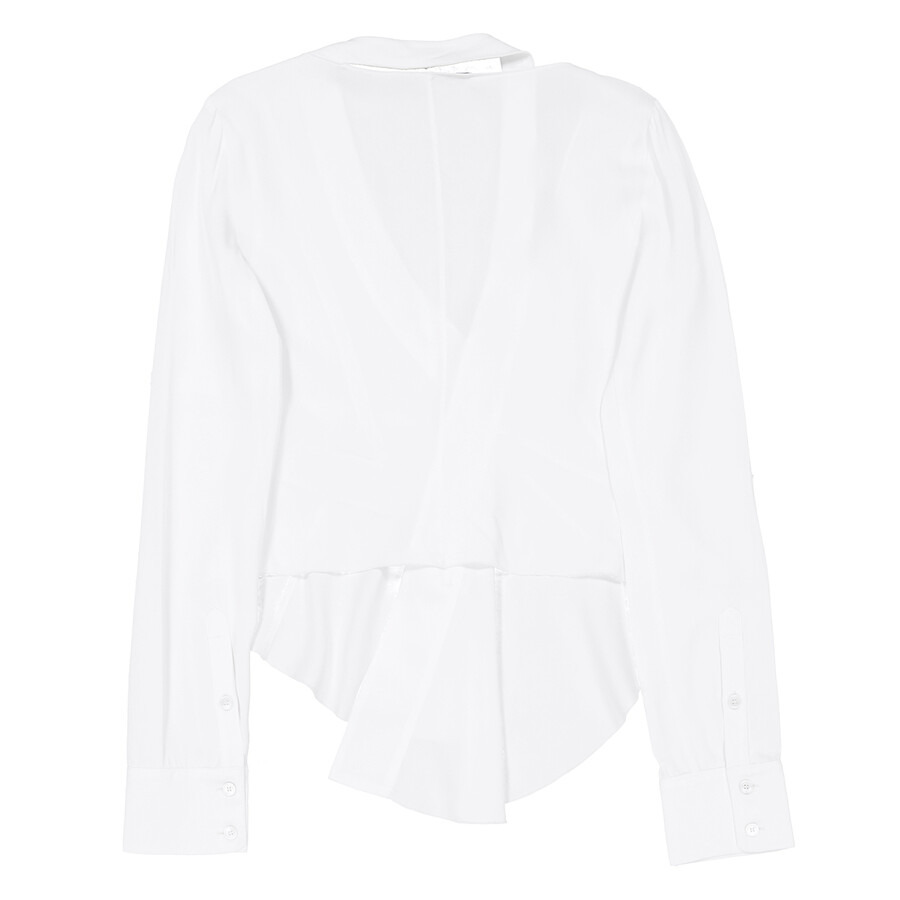 Stella Mccartney Ladies White Asymmetric Seam Detailed Shirt - 7