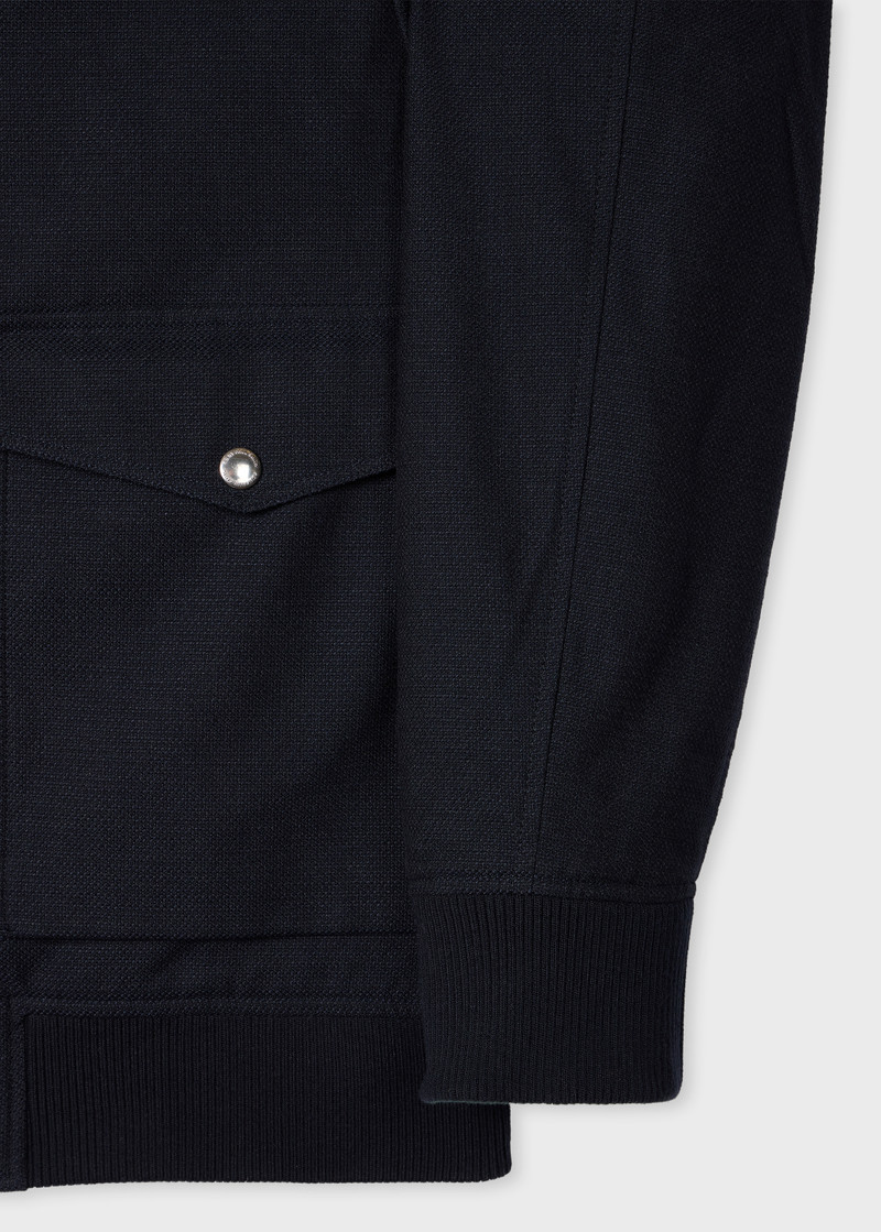 Navy Cotton and Wool-Blend Textured Jacket 3