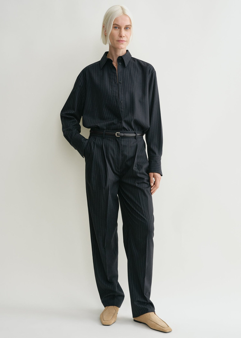 Tailored pinstriped trousers navy 3