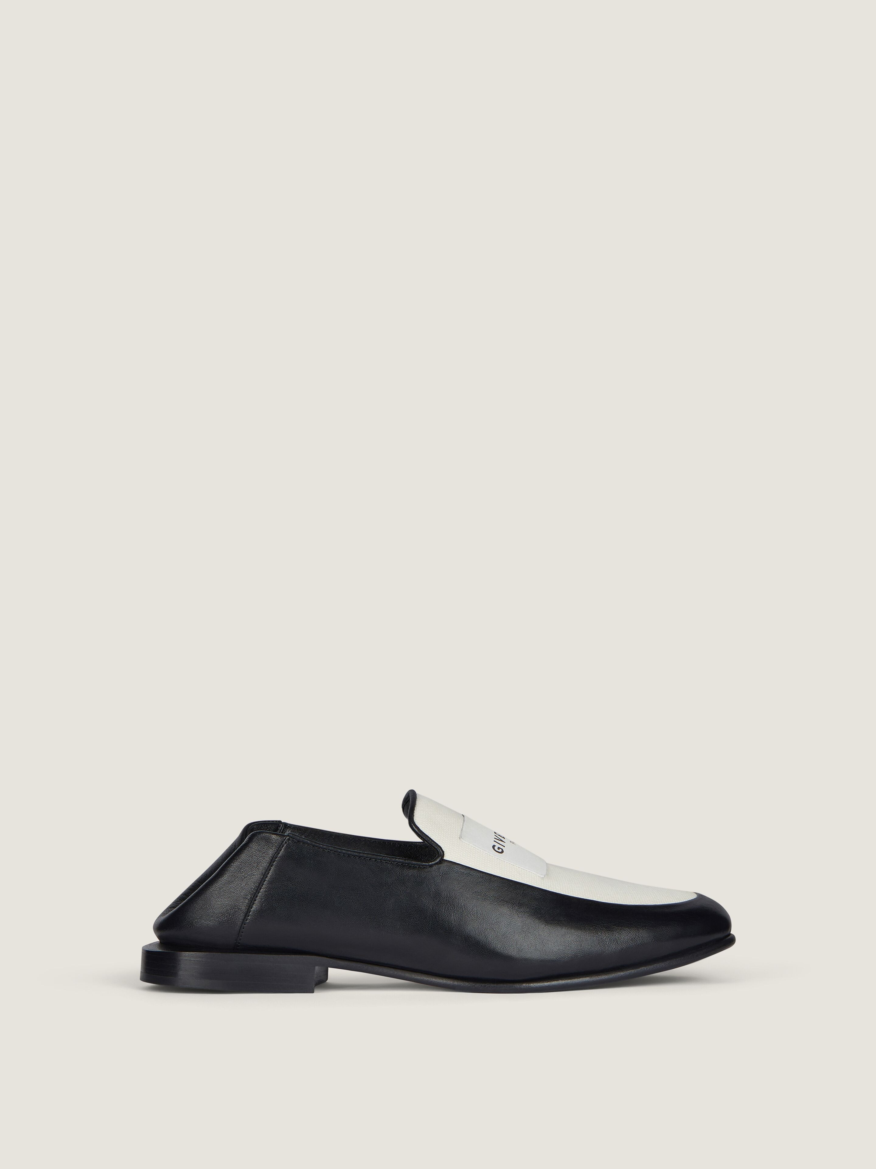 LABEL LOAFERS IN LEATHER AND CANVAS - 3