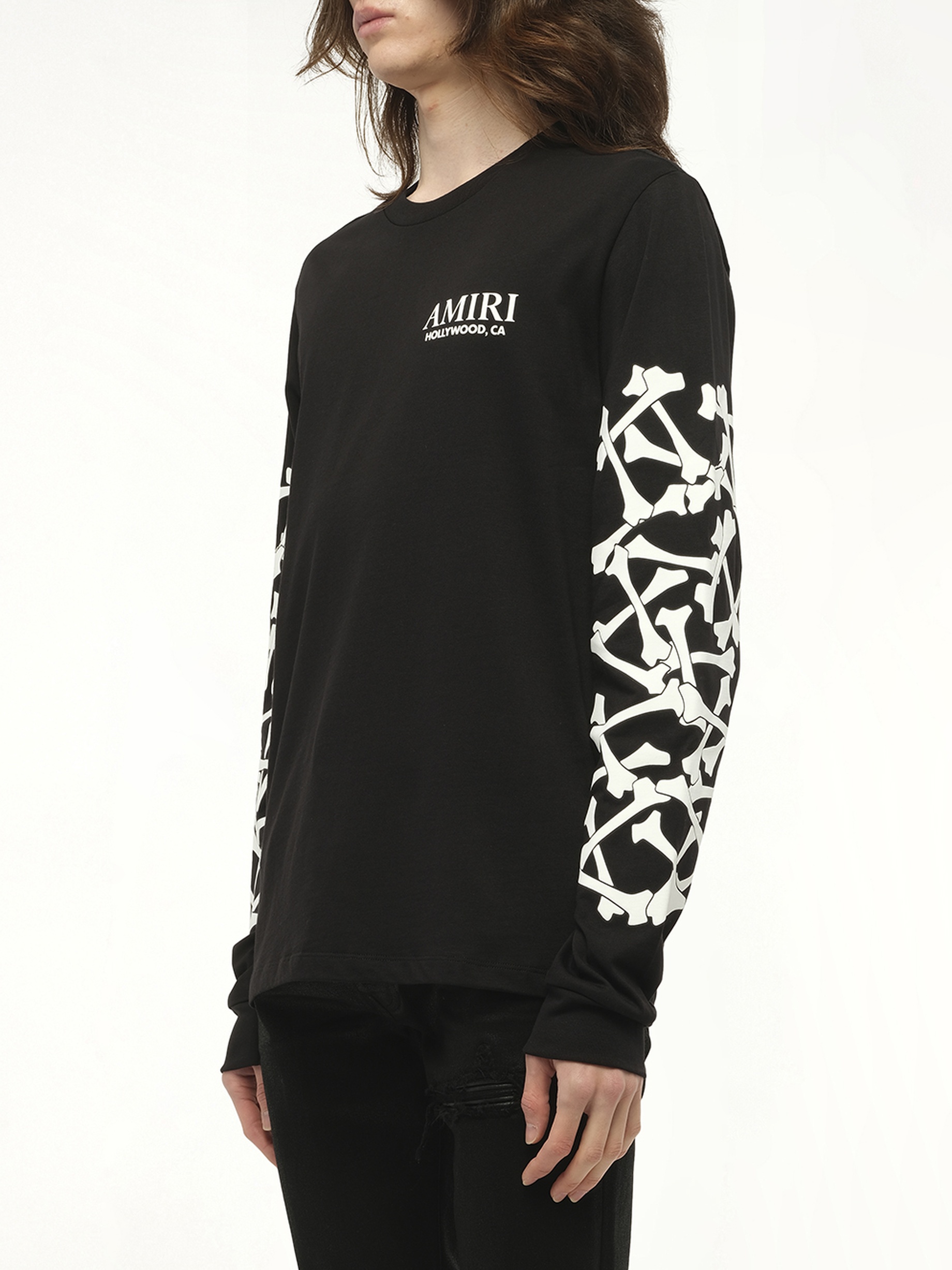 Bones Stacked L/S T-Shirt in Black - 5