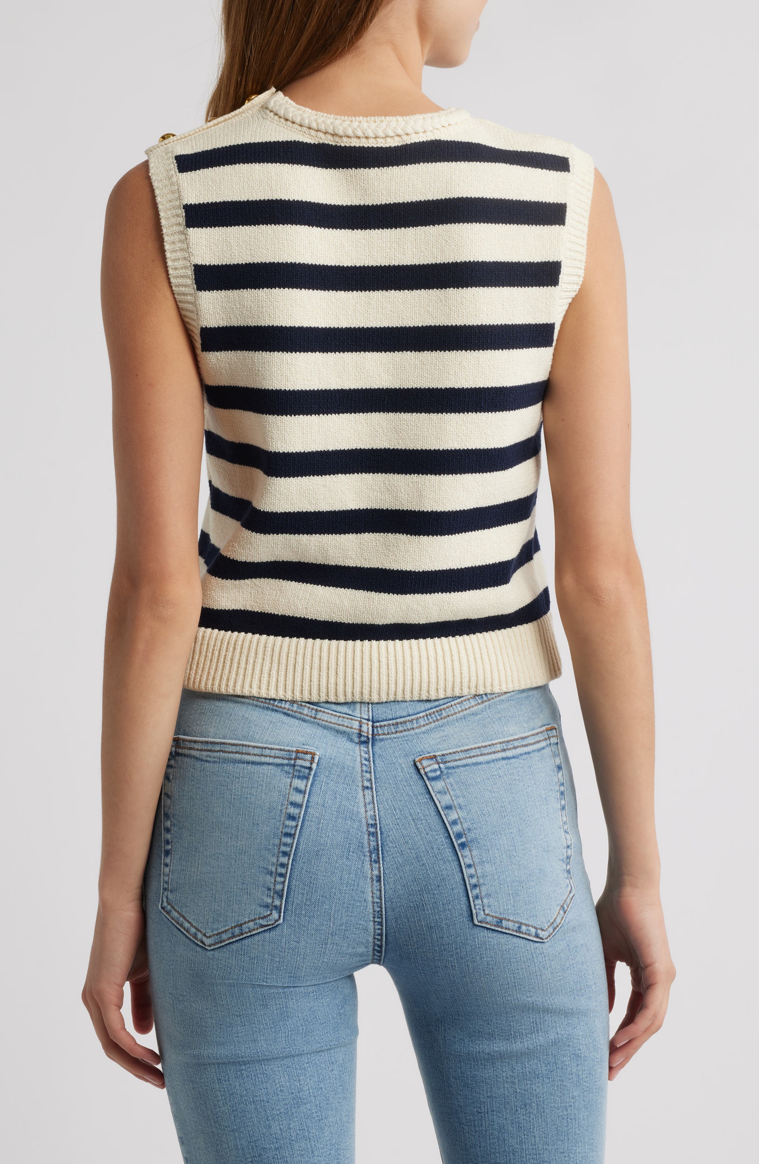 FRAME The Harbor Sleeveless Sweater in Navy Multi at Nordstrom - 2