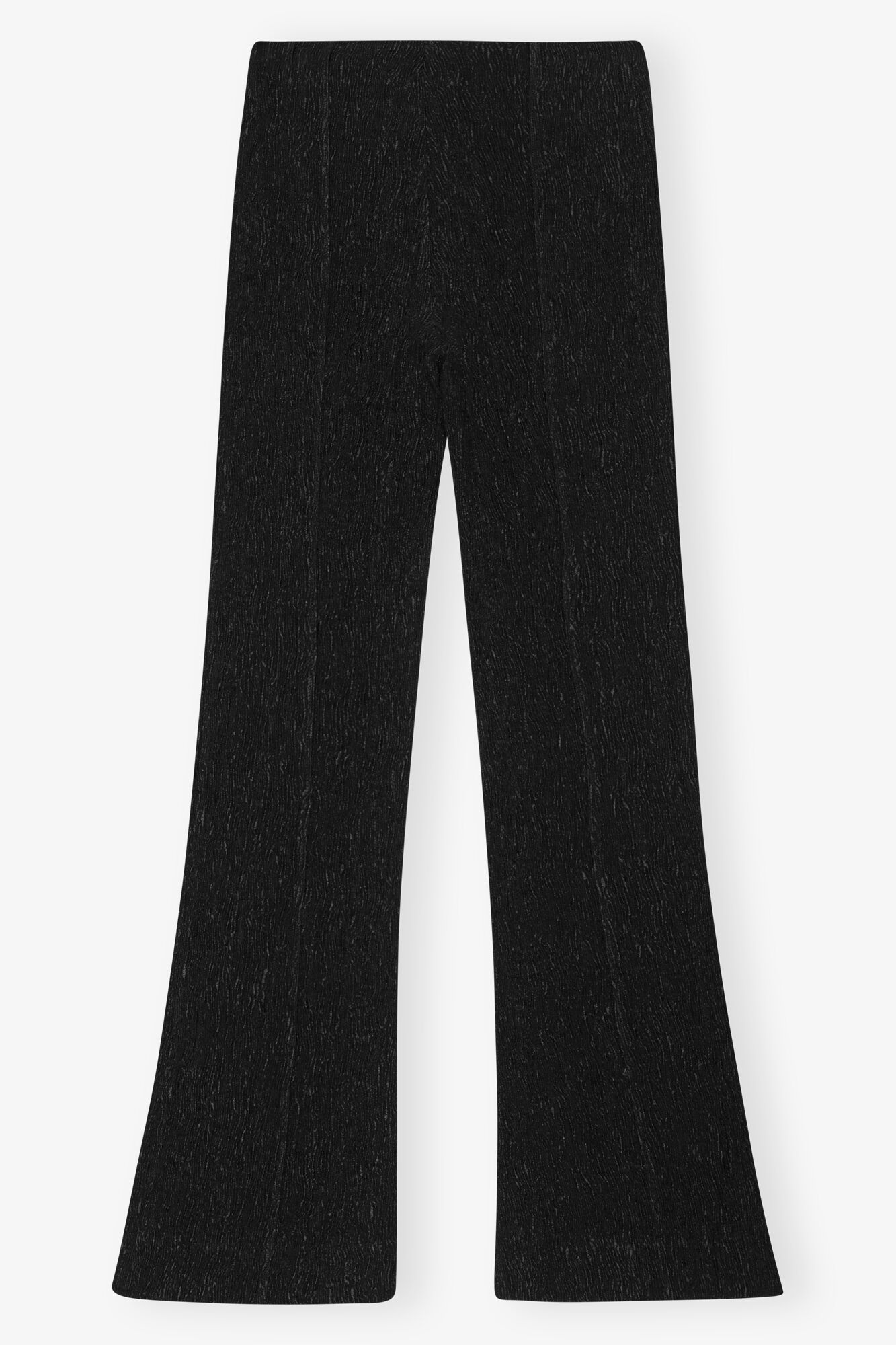 BLACK VISCOSE STRETCH FLARED PANTS - 5