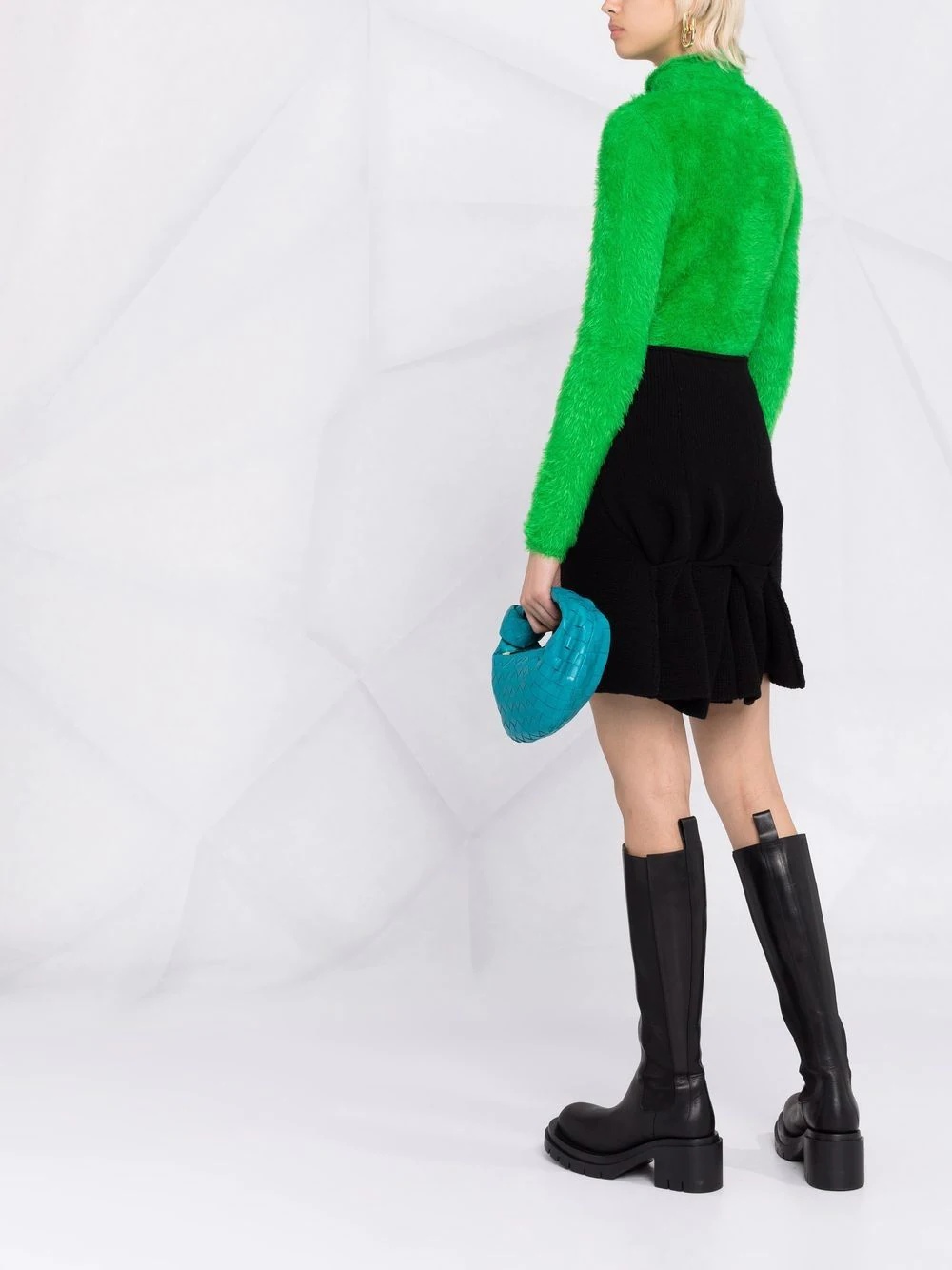 pleat-detail knitted mini skirt - 6