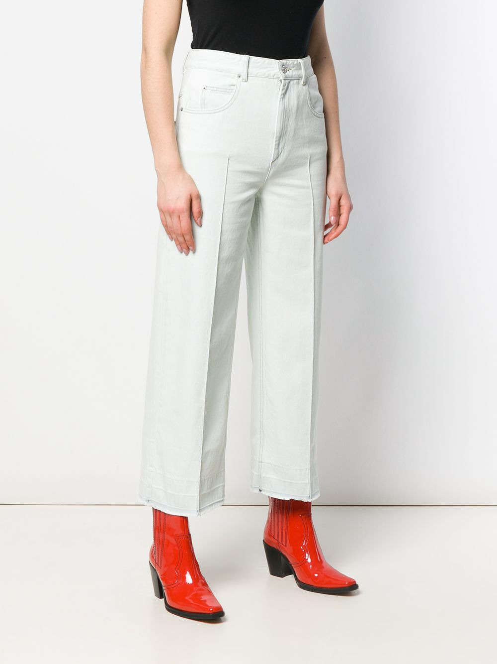 high-waisted cropped jeans - 3