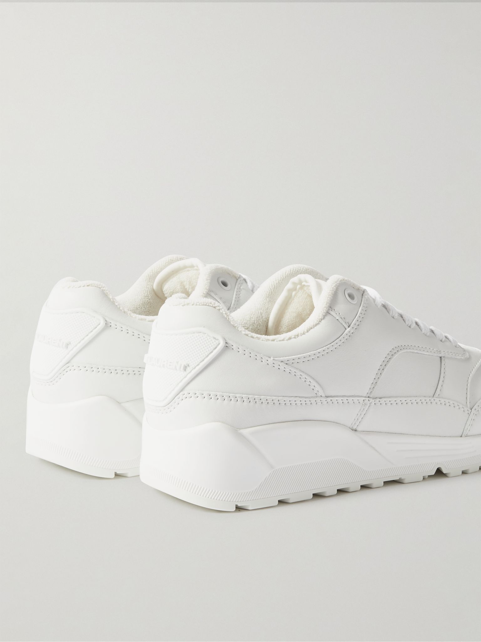 Bump Leather Sneakers White - 5