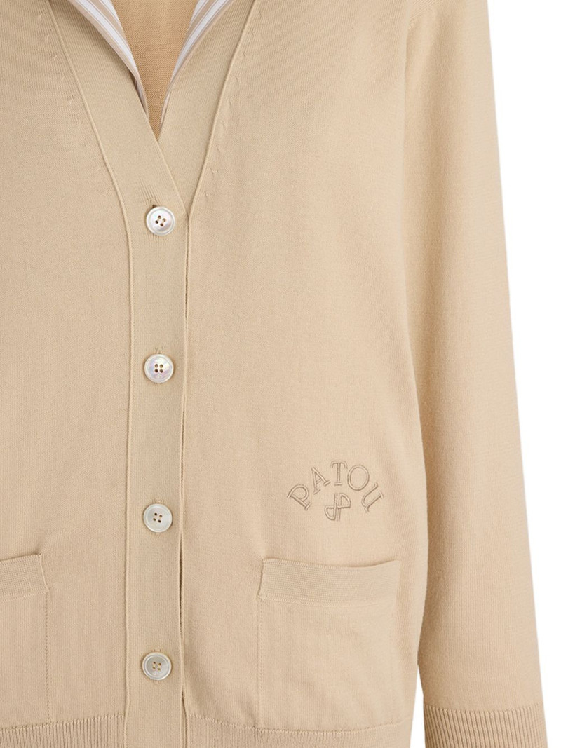 PATOU poplin-collar cardigan outlook