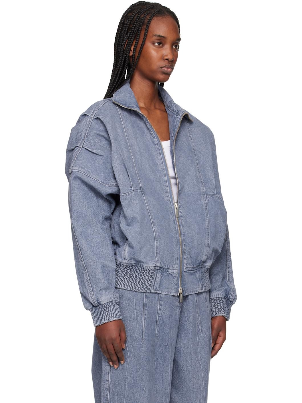 Blue Bat Sleeve Denim Jacket - 2