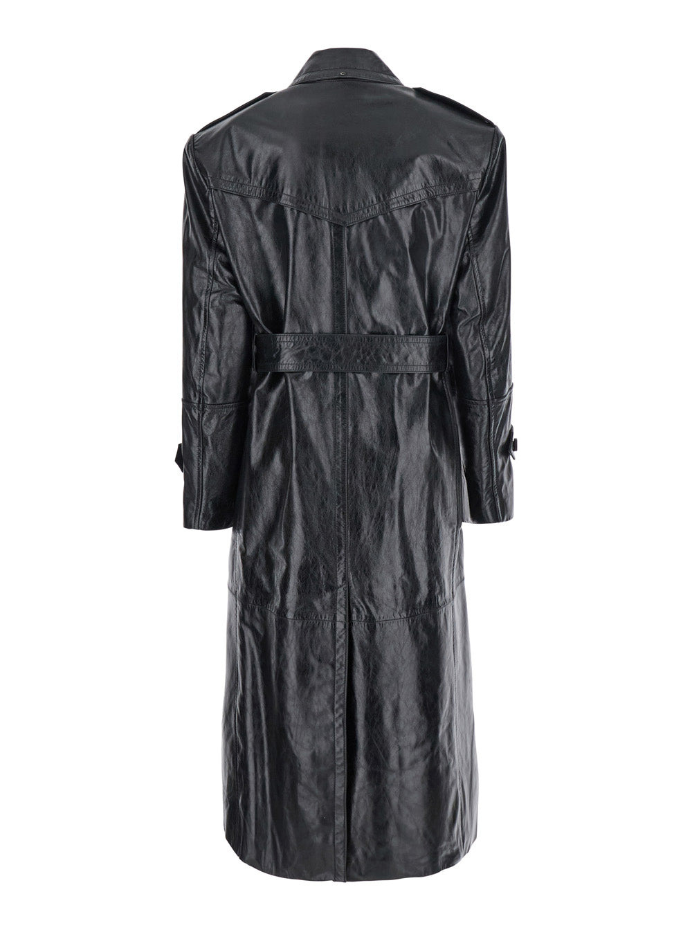Sportmax Women 'Alfeo' Black Trench With Waist Belt In Leather Woman - 2