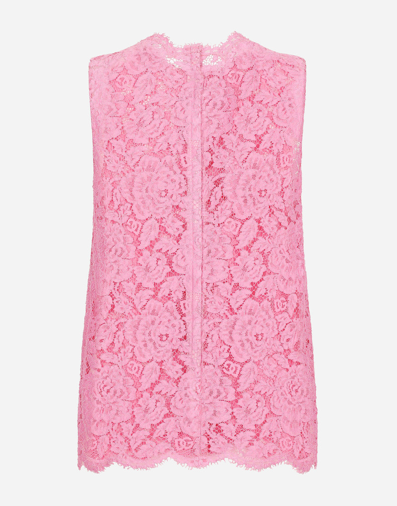 Dolce & Gabbana Branded floral cordonetto lace top outlook