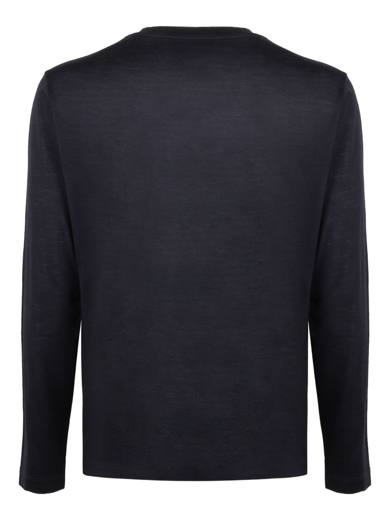 SLOWEAR ribbed-collar long-sleeve T-shirt outlook