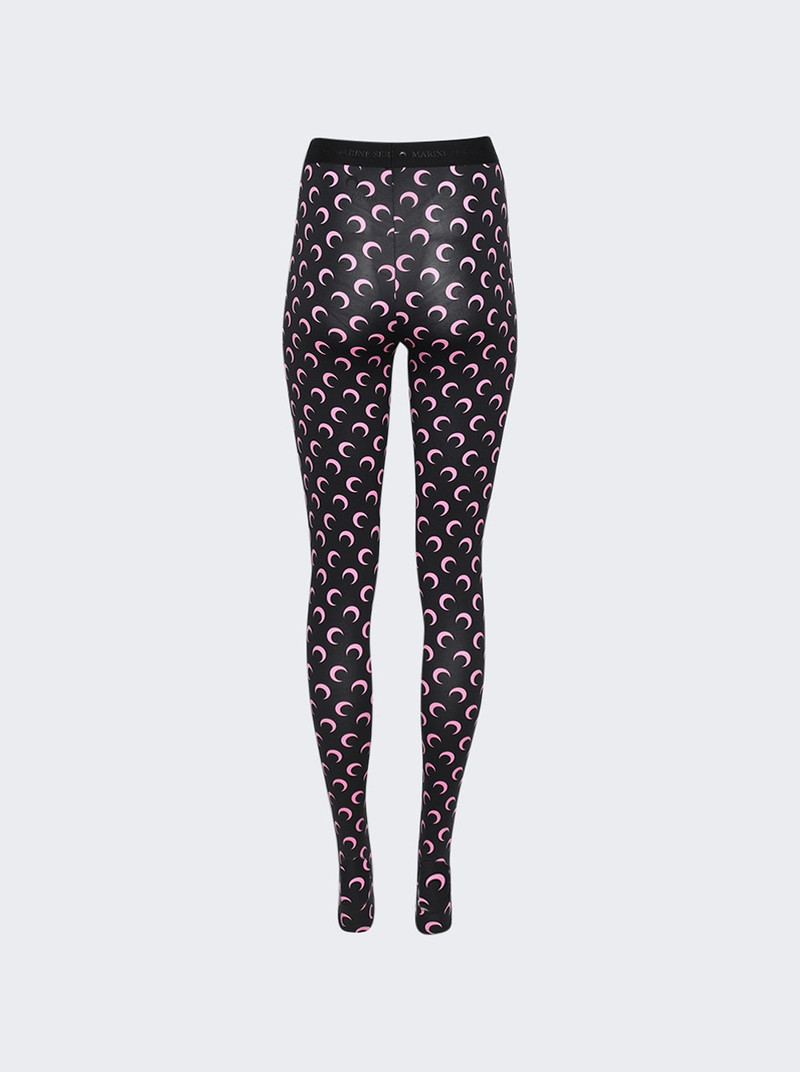 Marine Serre Moon Printed Jersey Leggings Black And Pink outlook