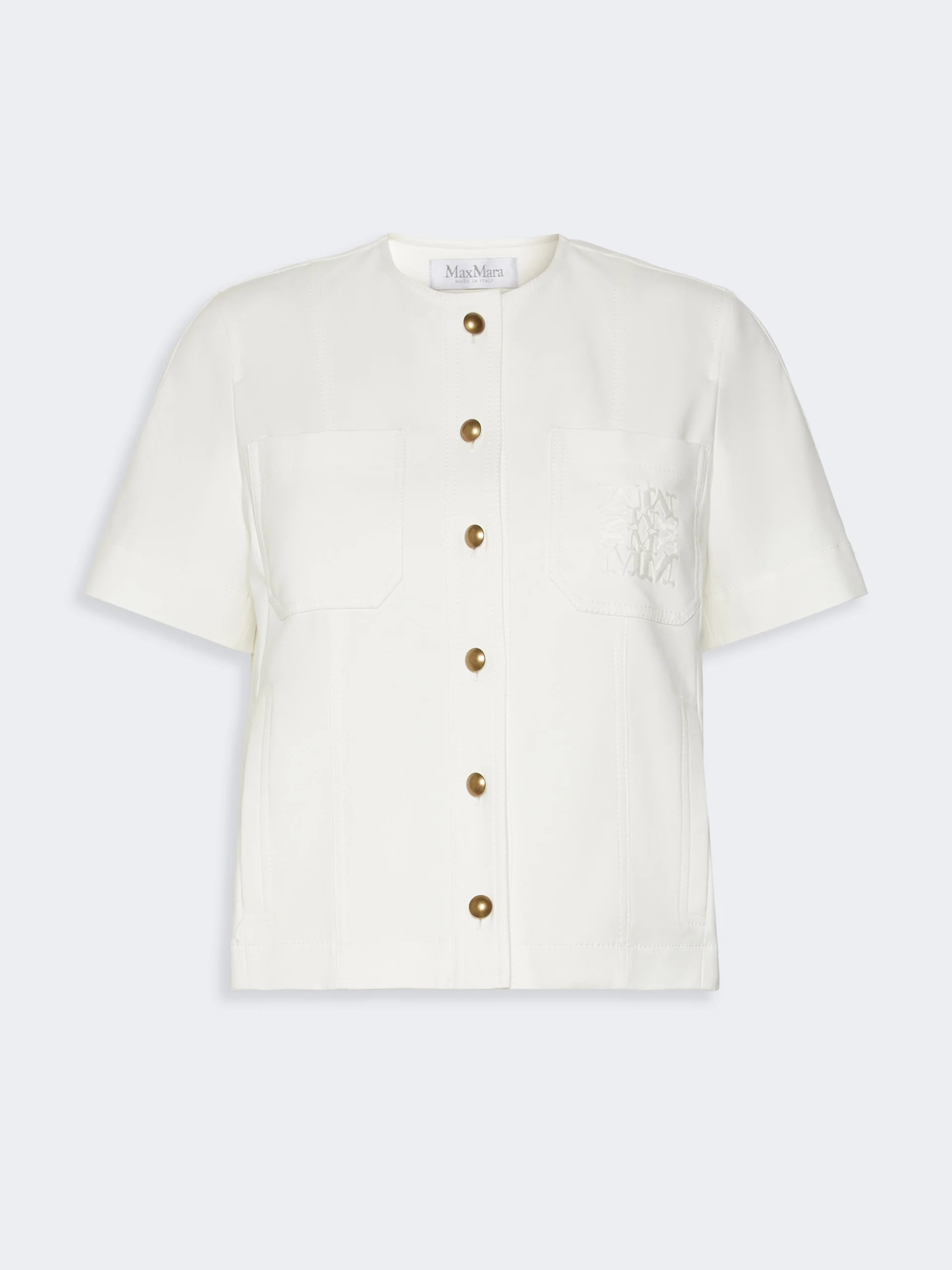 ZANZARA Stretch cotton canvas jacket - WHITE - 1