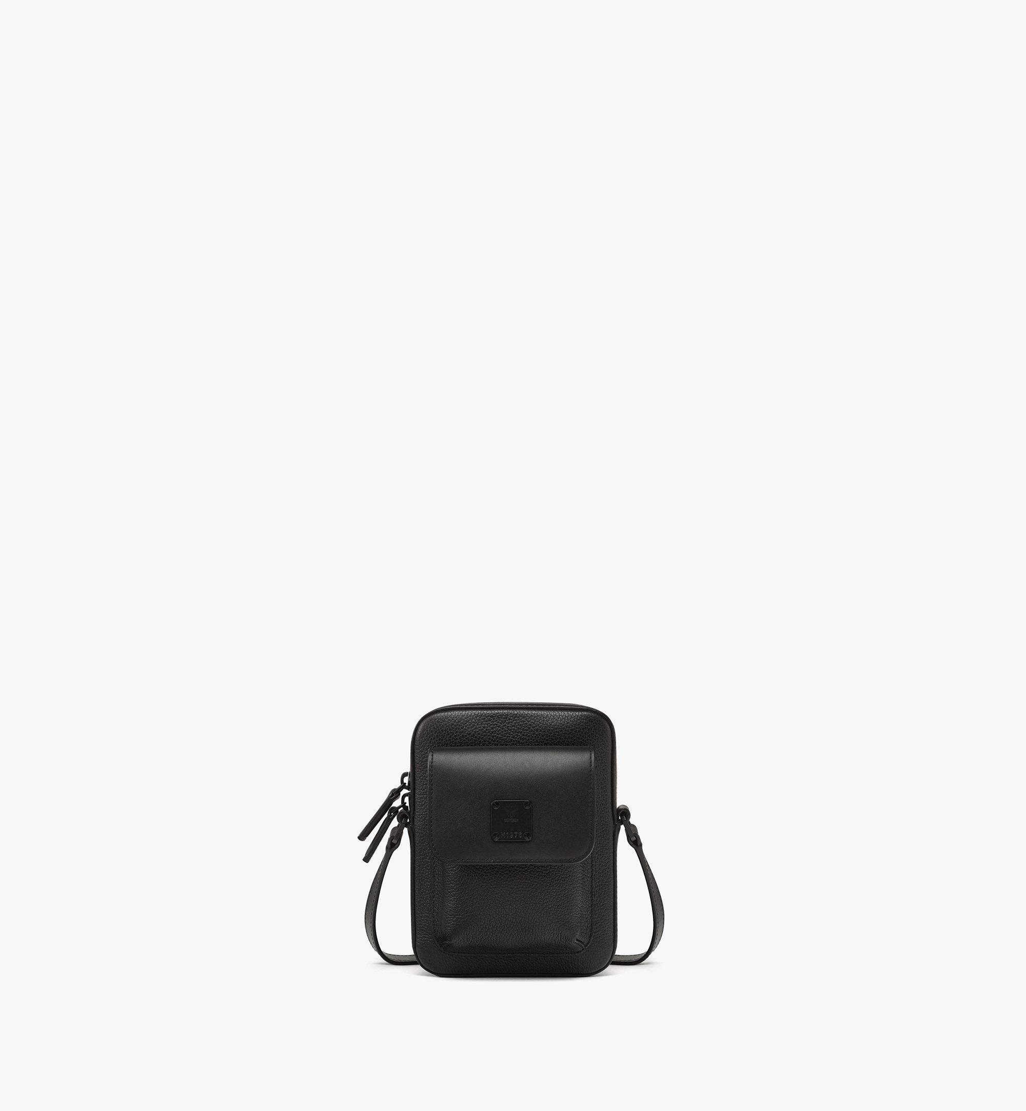 Medium Aren Messenger Bag in Maxi Monogram Leather Black