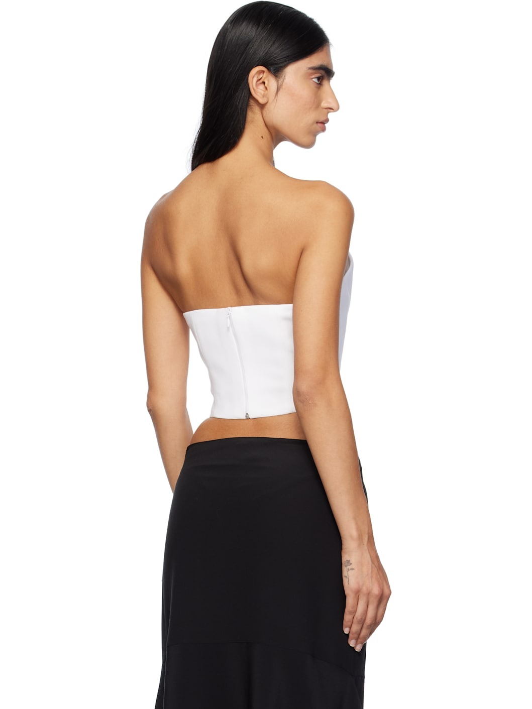 White V-Neck Corset Top - 3