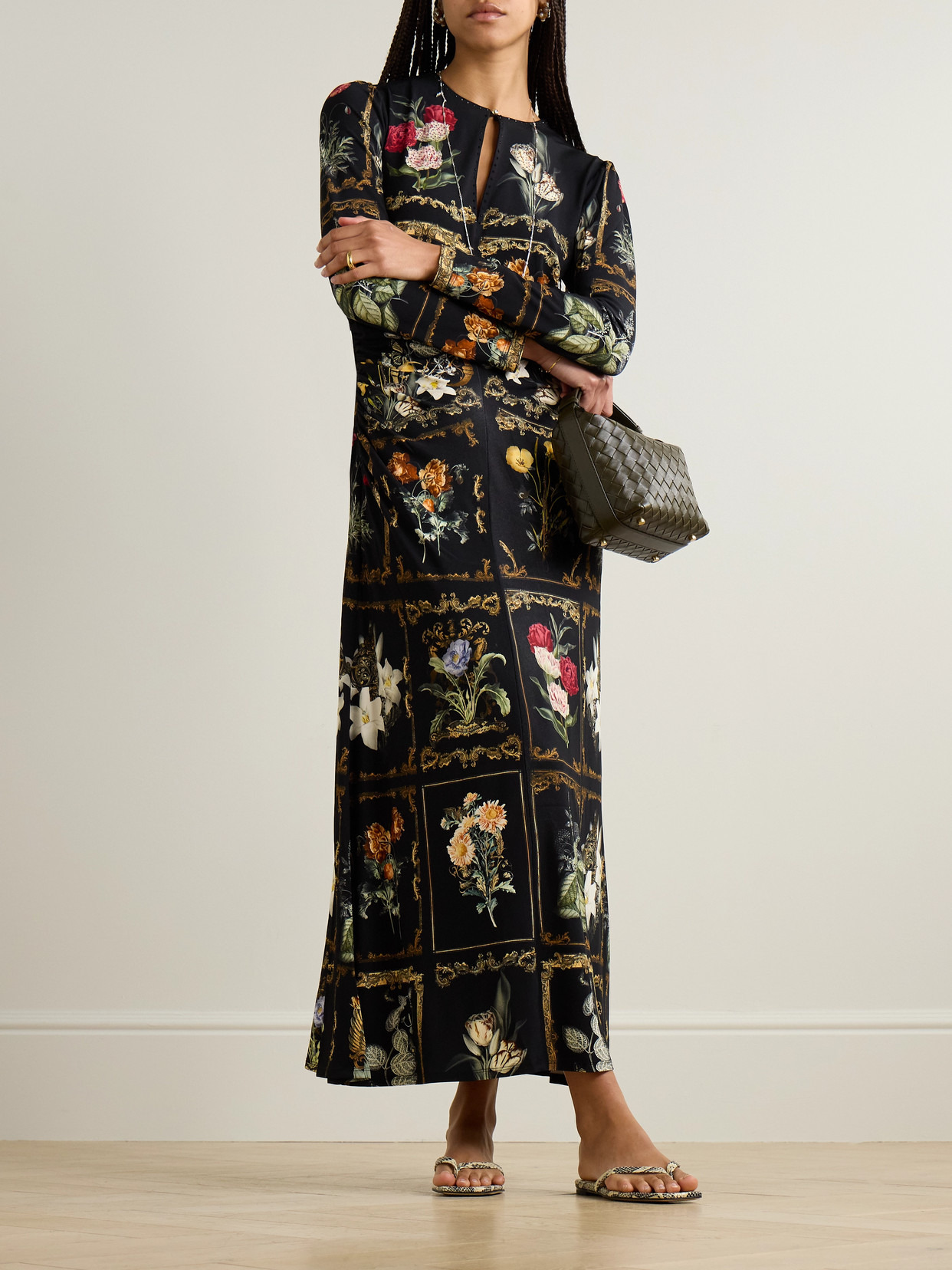 Crystal-embellished Floral-print Stretch-jersey Maxi Dress - 2