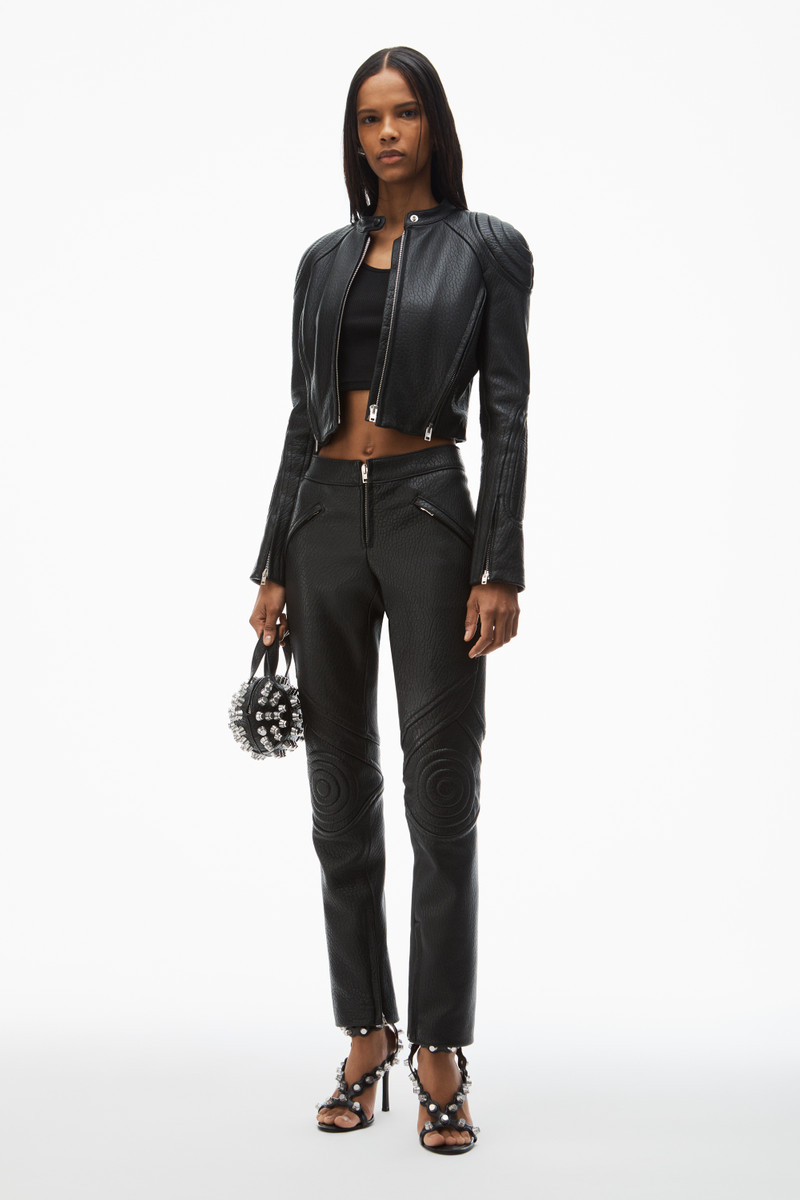 Alexander Wang moto slim-leg trouser in lambskin leather outlook