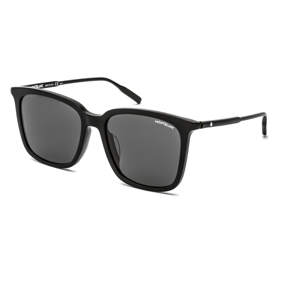 Montblanc Grey Square Men's Sunglasses MB0084SK 001 56 - 2