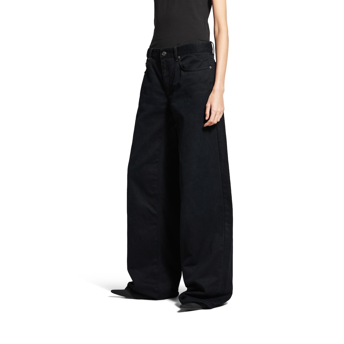 Women's Wide Leg Baggy Pants in Black - 5