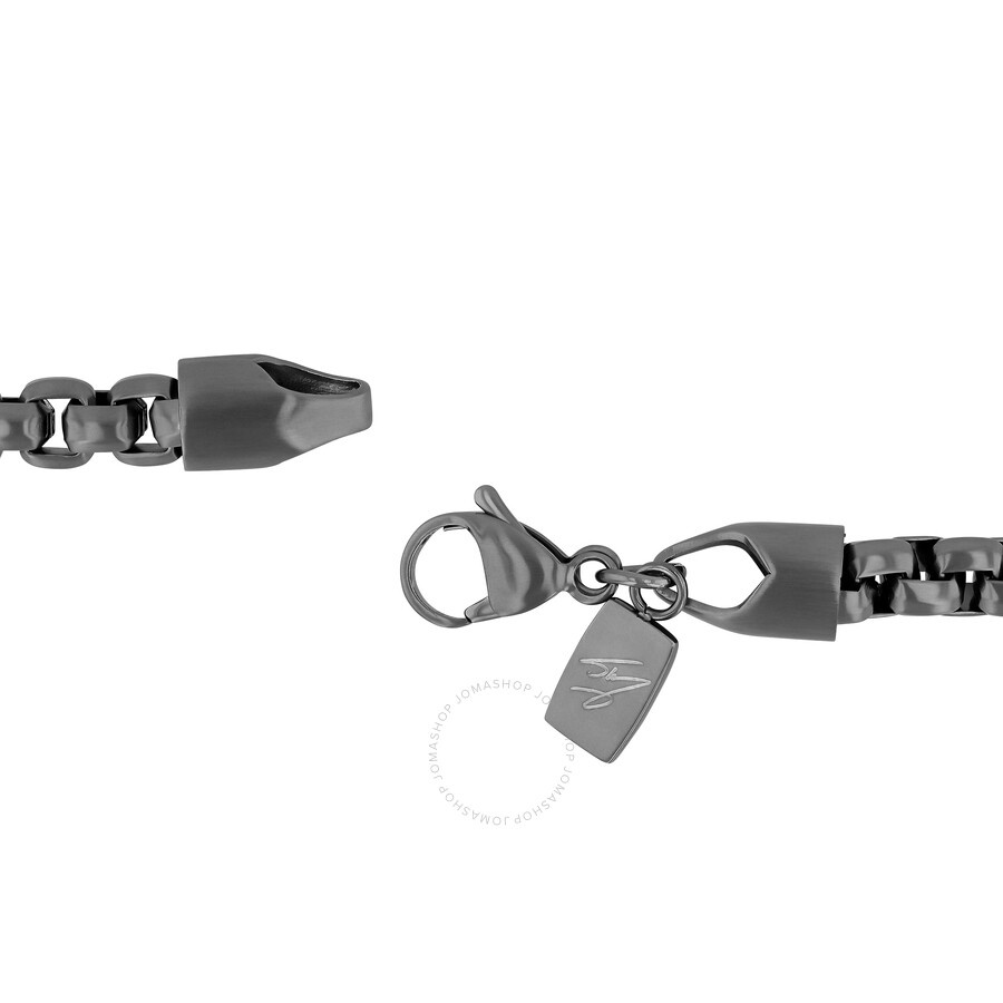 Robert Alton - Robert Alton Matte Grey Stainless Steel Chain and Bracelet 2-Piece Set - 6