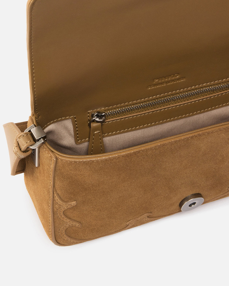 MINI LOVE BAG ONE SLOUCHY SMALL SHOULDER BAG IN SUEDE WITH INLAYS 4